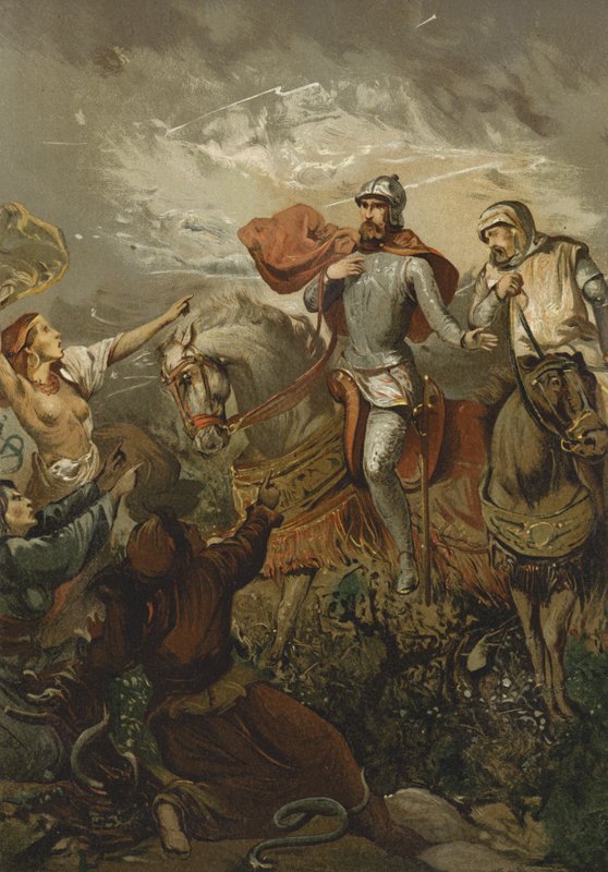 Macbeth gestopt door de heksen door Spanish School