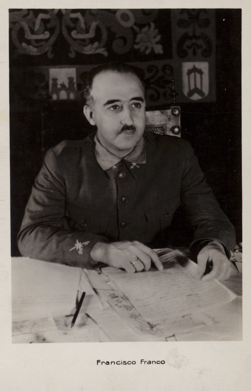 Francisco Franco (z/w foto) door Spanish Photographer