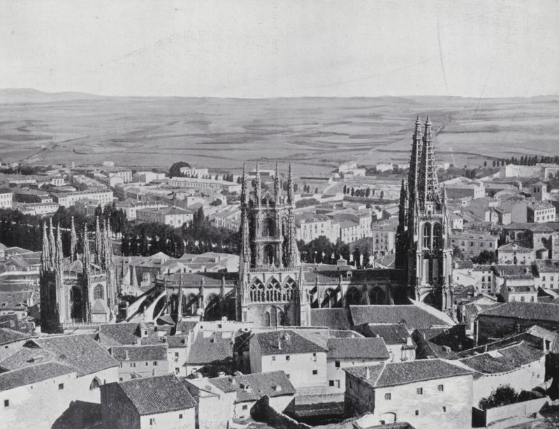 Algemeen zicht op Burgos (z/w foto) door Spanish Photographer