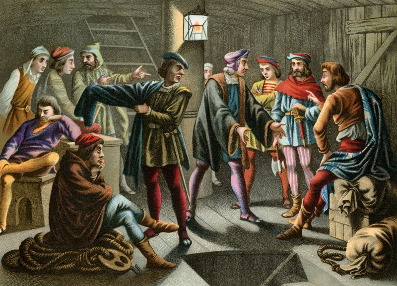 Columbus kalmeert een complot aan boord door Spanish School