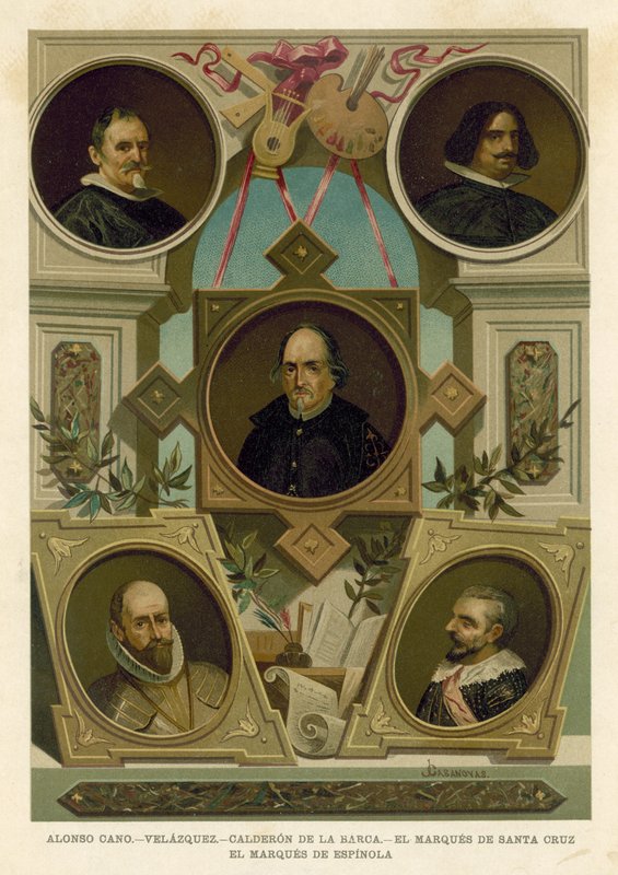 Beroemde Spaanse historische figuren van de 17e eeuw door Spanish School