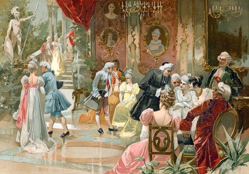 Het hof van koning Lodewijk XV van Frankrijk door Spanish School