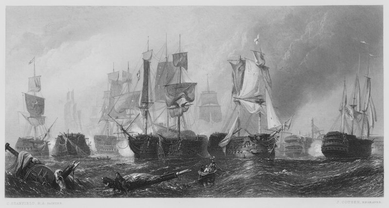 De Slag bij Trafalgar, uit de Vernon Gallery door Stanfield