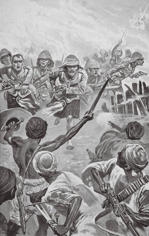 Camerons bestormen de Zareba bij de Atbara door Stanley L. (after) Wood
