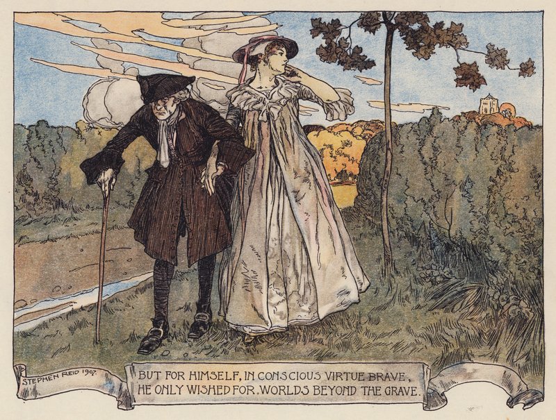Illustratie voor Het Verlaten Dorp door Oliver Goldsmith door Stephen Reid