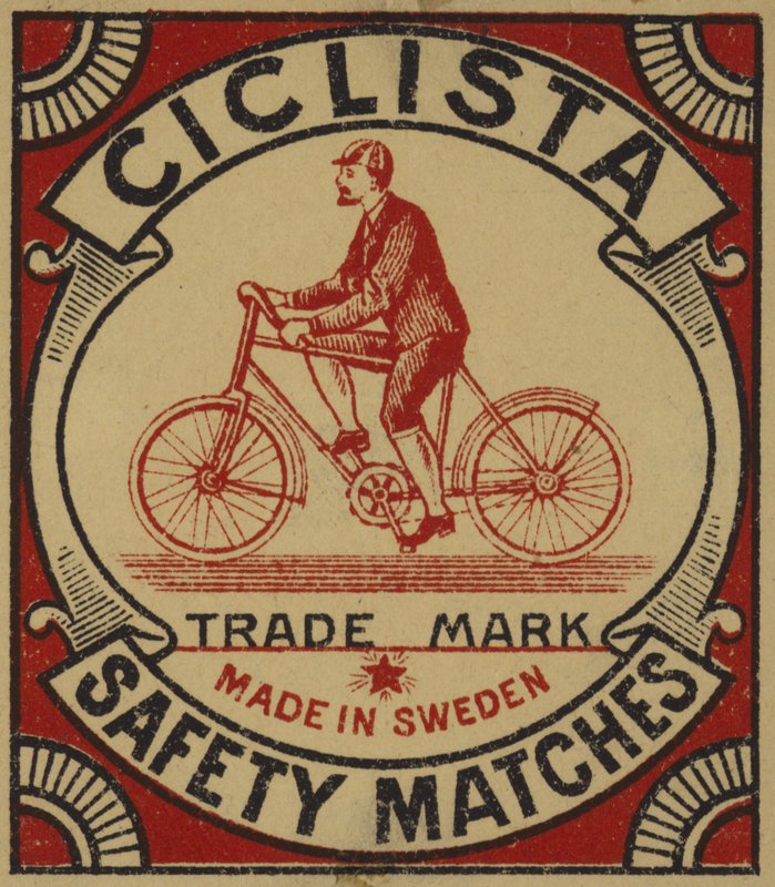 Etiket voor Ciclista veiligheidslucifers door Swedish School