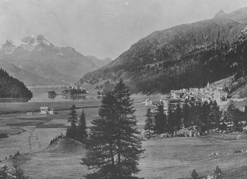 Campfer et Silvaplana (zwart-wit foto) door Swiss Photographer