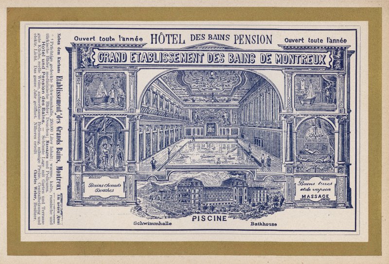 Advertentie voor Grand Etablissement Des Bains De Montreux door Swiss School