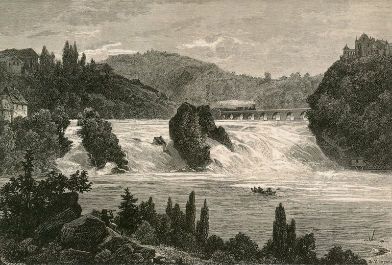 Watervallen van de Rijn bij Schaffhausen door Swiss School