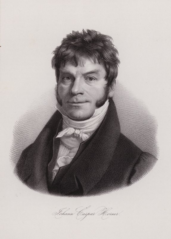 Johann Caspar Horner, Zwitsers natuurkundige, wiskundige en astronoom (gravure) door Swiss School