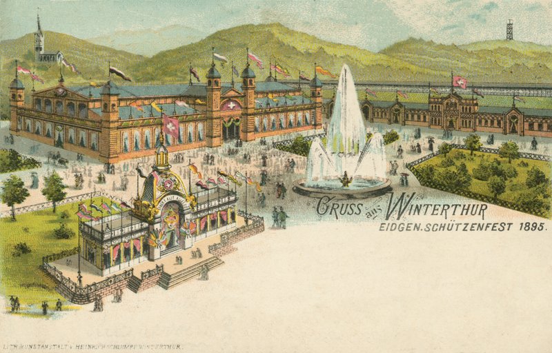 Het schietfestival van 1895 in Winterthur, Zwitserland door Swiss School