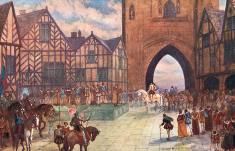 Bezoek van Koning James I aan Chester, 1617 AD door Sydney Herbert