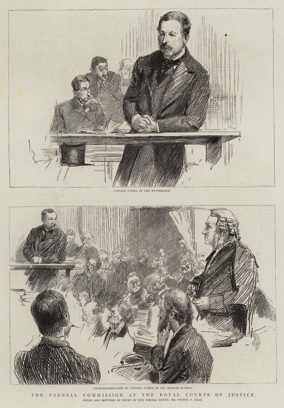De Parnell-commissie bij de Koninklijke Hoven van Justitie door Sydney Prior (after) Hall