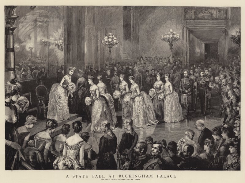 Een staatsbal in Buckingham Palace door Sydney Prior Hall
