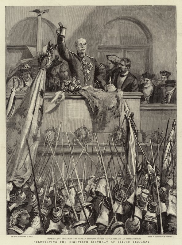 Viering van de tachtigste verjaardag van Prins Bismarck door Sydney Prior Hall