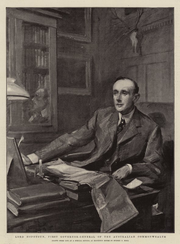 Lord Hopetoun, Eerste Gouverneur-Generaal van het Australische Gemenebest door Sydney Prior Hall