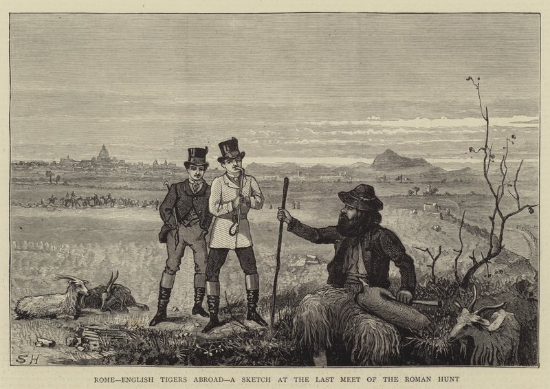 Rome, Engelse Tijgers in het Buitenland, een Schets bij de Laatste Bijeenkomst van de Romeinse Jacht door Sydney Prior Hall