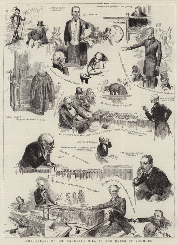 Het debat over de wet van Mr. Parnell in het Lagerhuis door Sydney Prior Hall