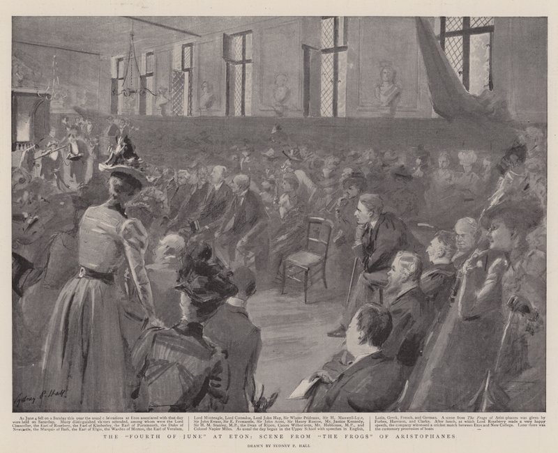 De Vierde Juni op Eton, Scène uit De Kikkers van Aristophanes door Sydney Prior Hall