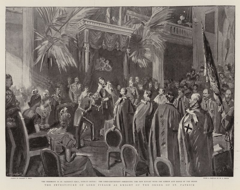 De Investituur van Lord Iveagh als Ridder van de Orde van Sint-Patrick door Sydney Prior Hall