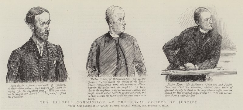 De Parnell Commissie in de Royal Courts of Justice door Sydney Prior Hall