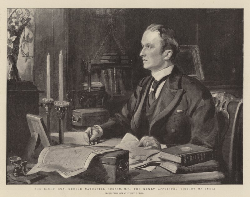 De Zeer Eerwaarde George Nathaniel Curzon, MP, de Nieuw Aangestelde Onderkoning van India door Sydney Prior Hall