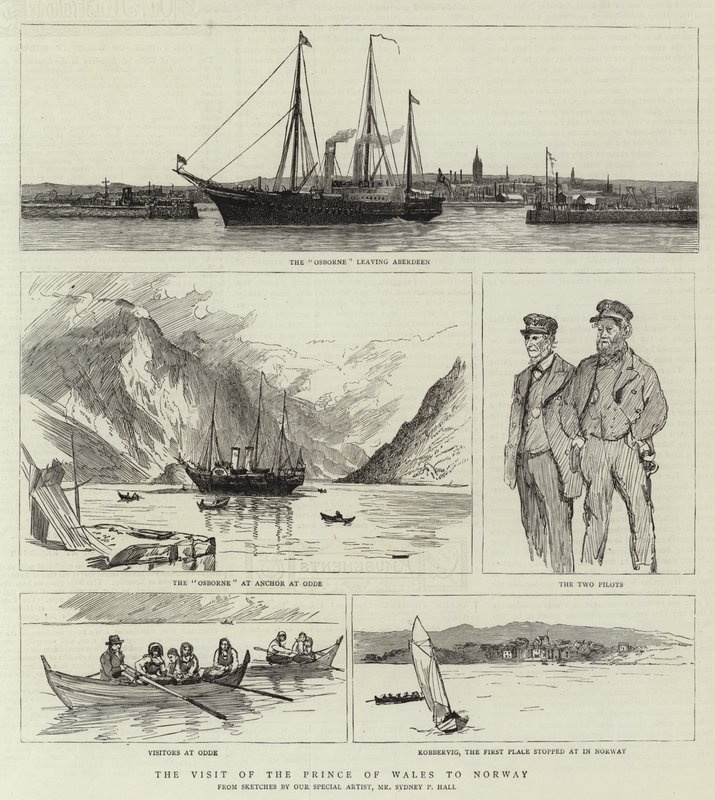 Het Bezoek van de Prins van Wales aan Noorwegen door Sydney Prior Hall