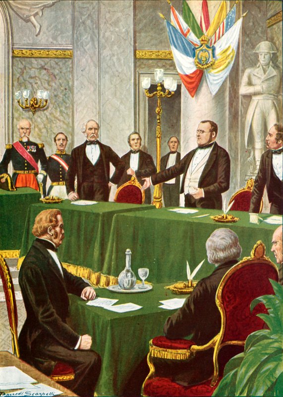 Cavour op het congres van Parijs door Tancredi Scarpelli