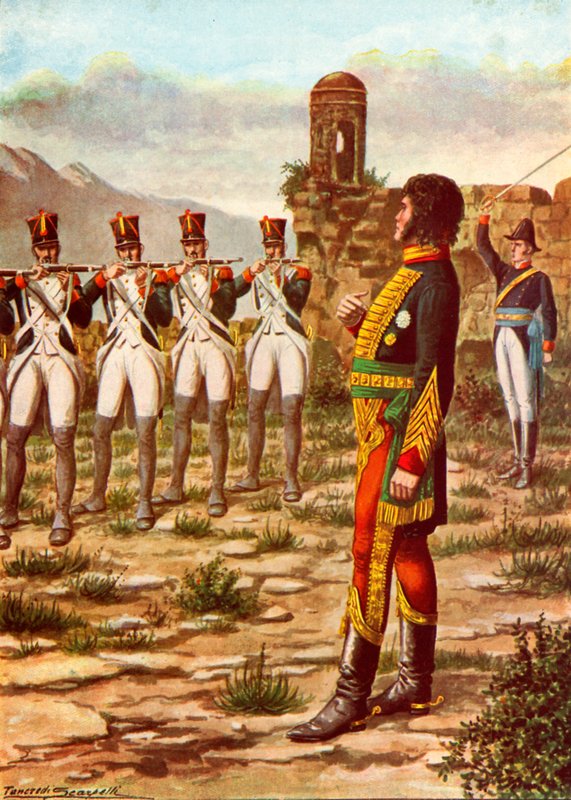 Joachim Murat voor een vuurpeloton in Calabrië door Tancredi Scarpelli