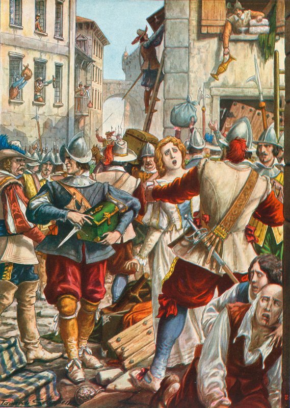 Mantua aangevallen door de Oostenrijkers in 1630 door Tancredi Scarpelli