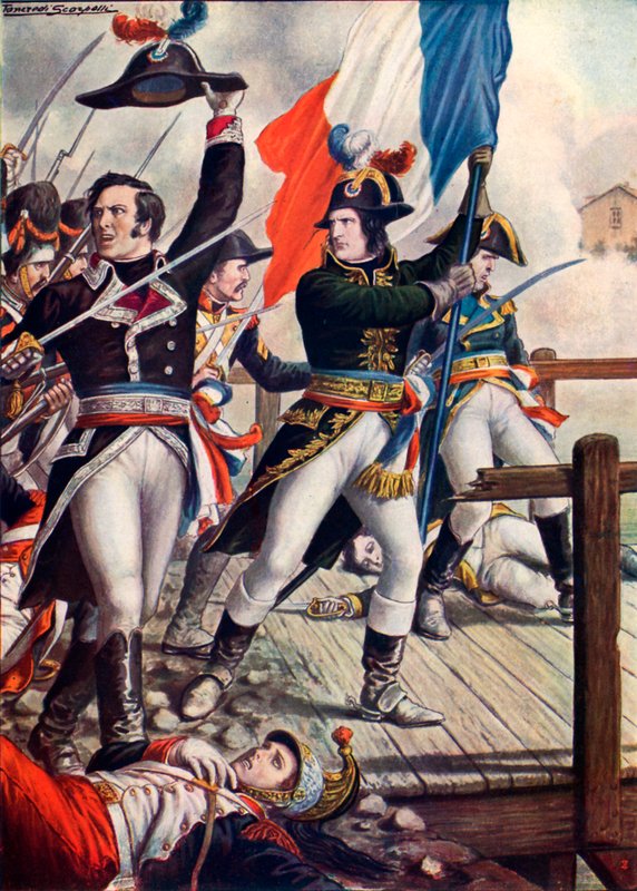 Napoleon Bonaparte in de Slag bij Arcole door Tancredi Scarpelli