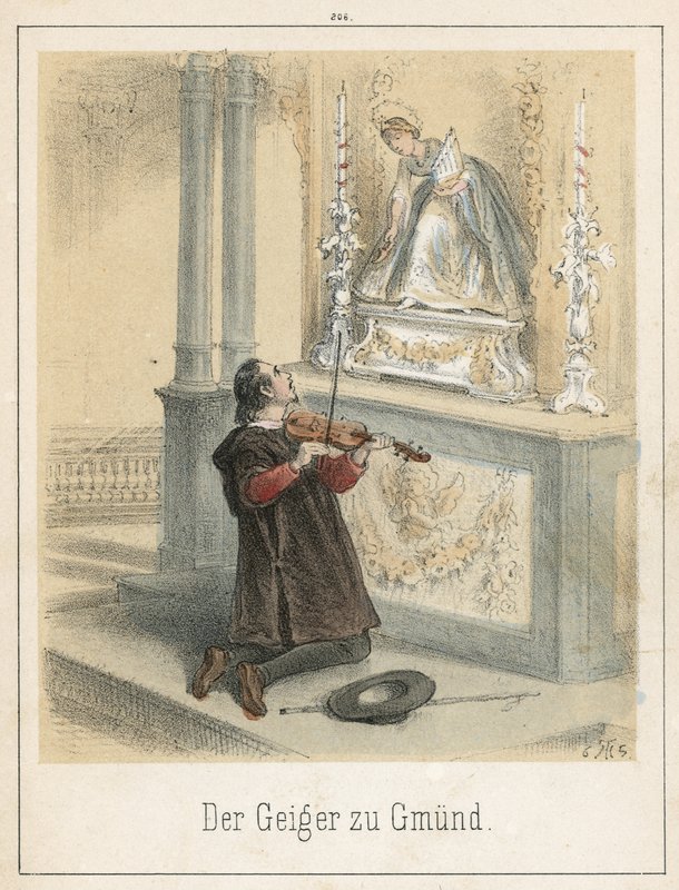 De violist van Gmund door Theodor Hosemann
