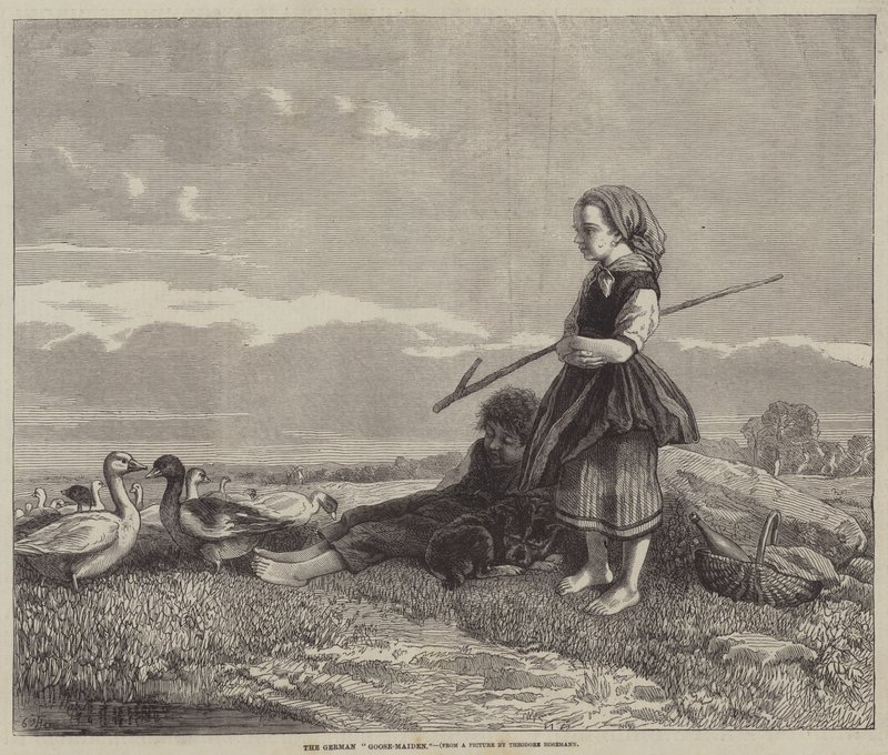 De Duitse Ganshoedster door Theodor Hosemann