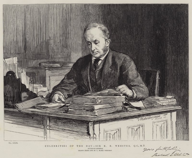 Beroemdheden van de dag, Sir R E Webster, QC, MP door Theodore Blake Wirgman