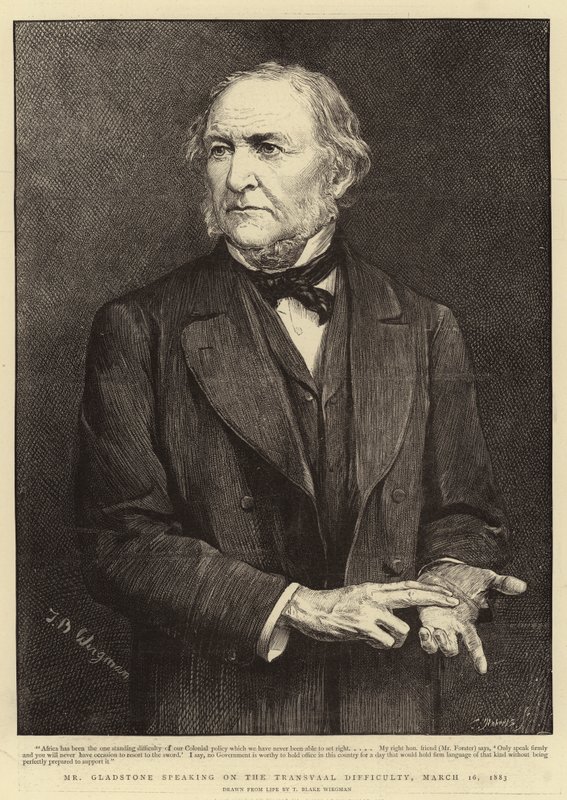 Mr. Gladstone spreekt over de Transvaal kwestie, 16 maart 1883 door Theodore Blake Wirgman