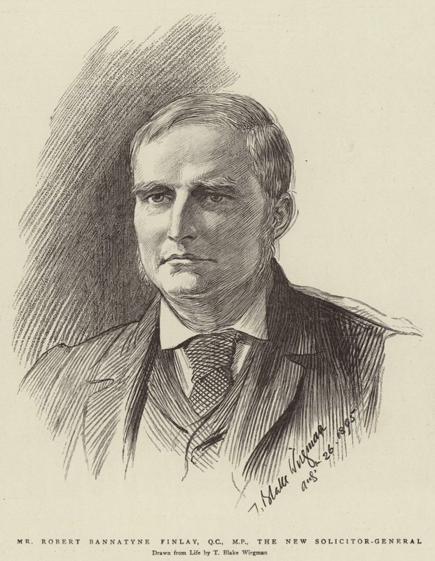 Mr Robert Bannatyne Finlay, QC, MP, de nieuwe Solicitor-General door Theodore Blake Wirgman
