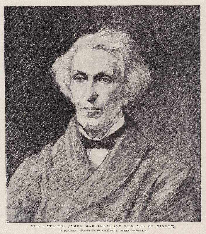 De overleden Dr. James Martineau, op de leeftijd van negentig door Theodore Blake Wirgman