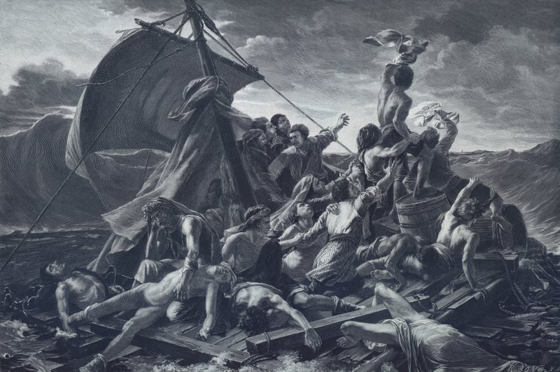 Het Vlot van de Medusa door Theodore (after) Gericault