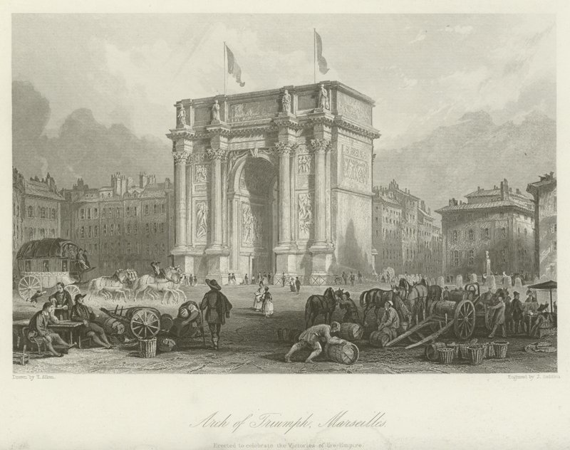 Triomfboog, Marseille door Thomas Allom
