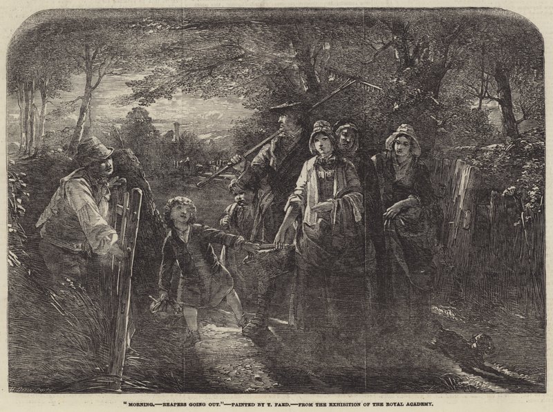 Ochtend, Maaiers gaan op pad door Thomas Faed