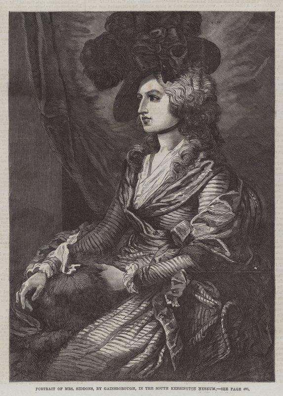 Portret van mevrouw Siddons, in het South Kensington Museum door Thomas Gainsborough