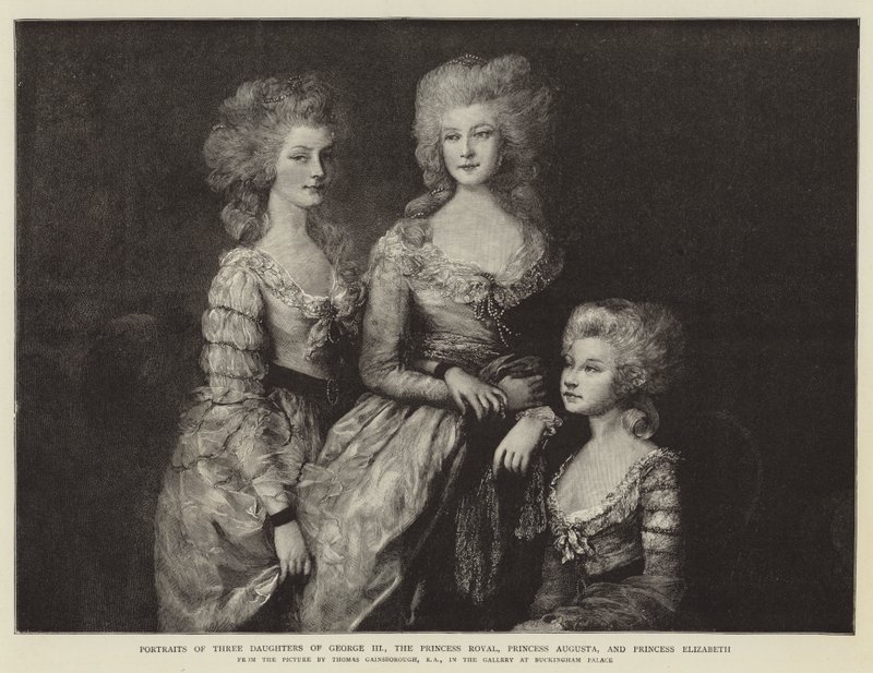 Portretten van Drie Dochters van George III, de Prinses Royal, Prinses Augusta, en Prinses Elizabeth door Thomas Gainsborough