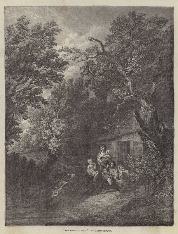 De cottage deur door Thomas Gainsborough