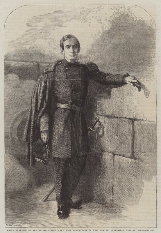Majoor Anderson van het Amerikaanse leger, voormalig commandant van Fort Sumter, Charleston Harbour door Thomas Nast