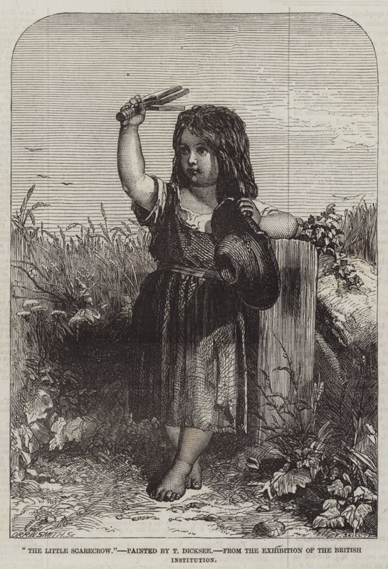 De Kleine Vogelverschrikker, van de Tentoonstelling van de Britse Instelling door Thomas Francis Dicksee