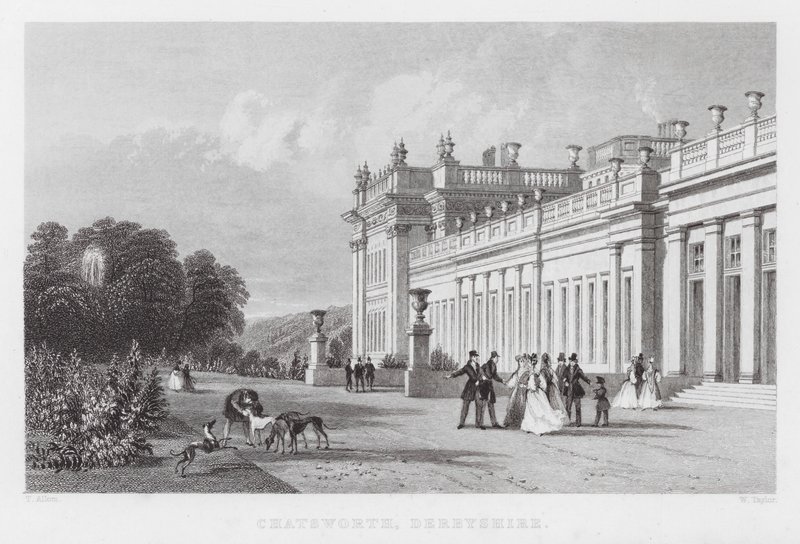 Chatsworth, Derbyshire (gravure) door Thomas (after) Allom