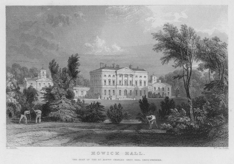 Howick Hall, de zetel van Charles Grey, Earl Grey, Premier door Thomas (after) Allom