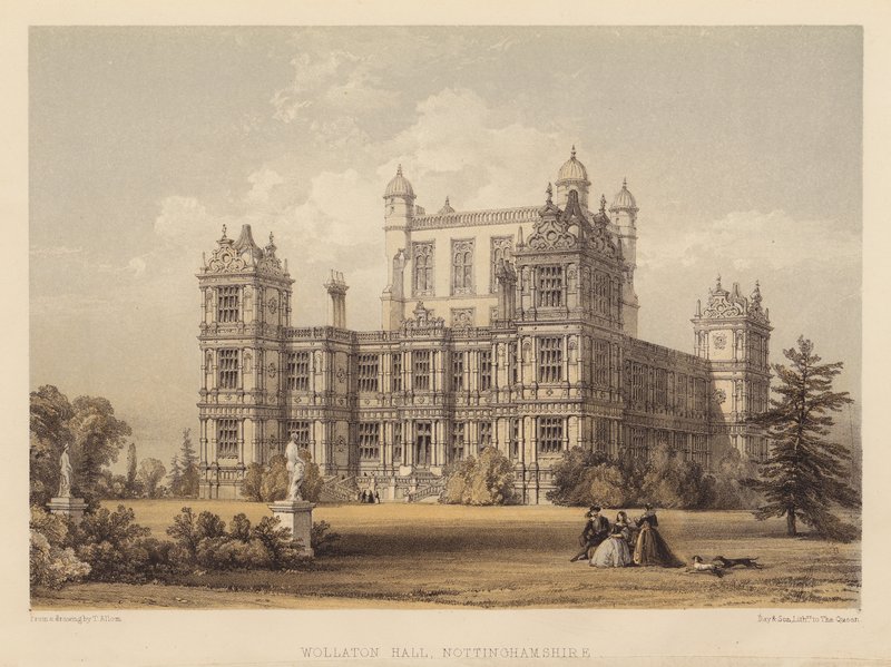 Wollaton Hall, Nottinghamshire door Thomas (after) Allom