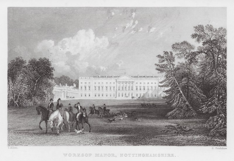 Worksop Manor, Nottinghamshire (gravure) door Thomas (after) Allom