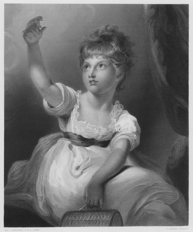 Prinses Charlotte, uit het schilderij in de Koninklijke Collectie door Thomas (after) Lawrence